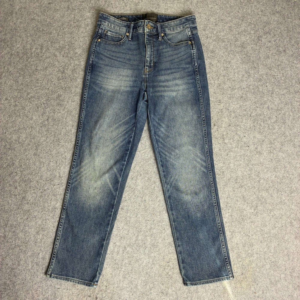 WHBM Womens Size 4 28x25 High Rise Straight Leg Blue Denim Jeans Medium Wash